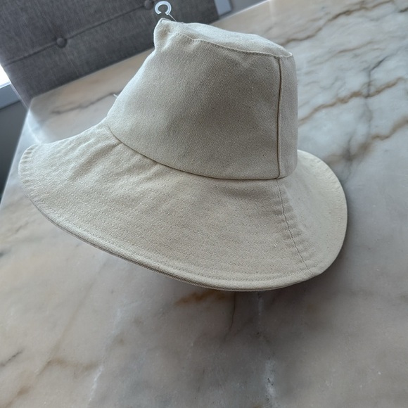 WYETH Sun Resort Hat Canvas Natural Ecru Cream Wide-Brim Hat Packable - Picture 8 of 16